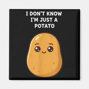 Don't know a potato funny potato cartoon food veg magnet