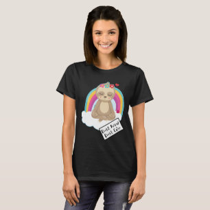Don't Know Don't Care Text - Cute Meditating Sloth T-Shirt