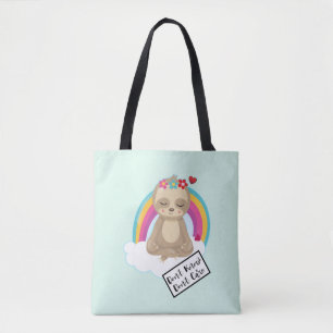 Don't Know Don't Care Text - Cute Meditating Sloth Tote Bag