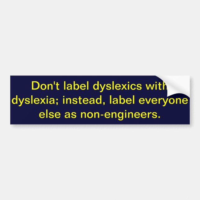 Don't label dyslexics with dyslexia (Front)