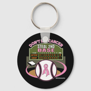 Dont Let Breast Cancer Steal 2nd Base Scoreboard Key Ring