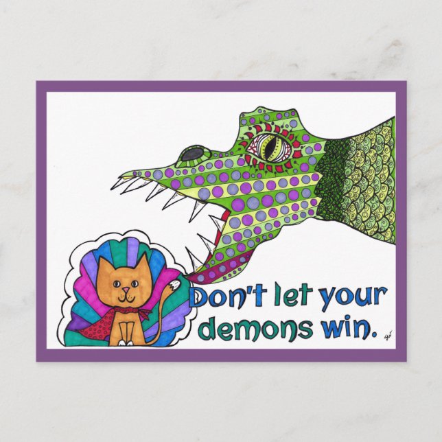 Don't let your demons win! Postcard (Front)