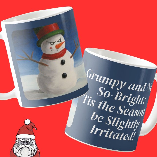 Don't like Christmas Angry Snowman Grumpy Coffee Mug (Creator Uploaded)