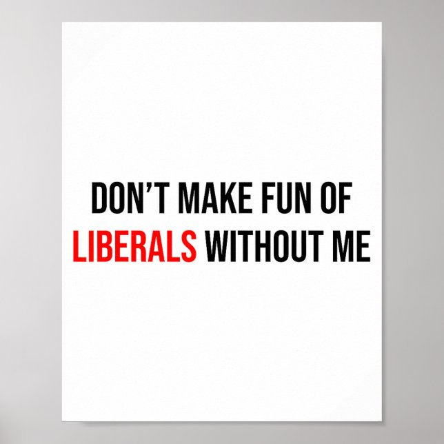 Dont Make Fun Of Liberals Without Me Funny  Poster (Front)
