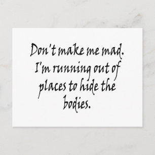 Don't Make Me Mad Postcard