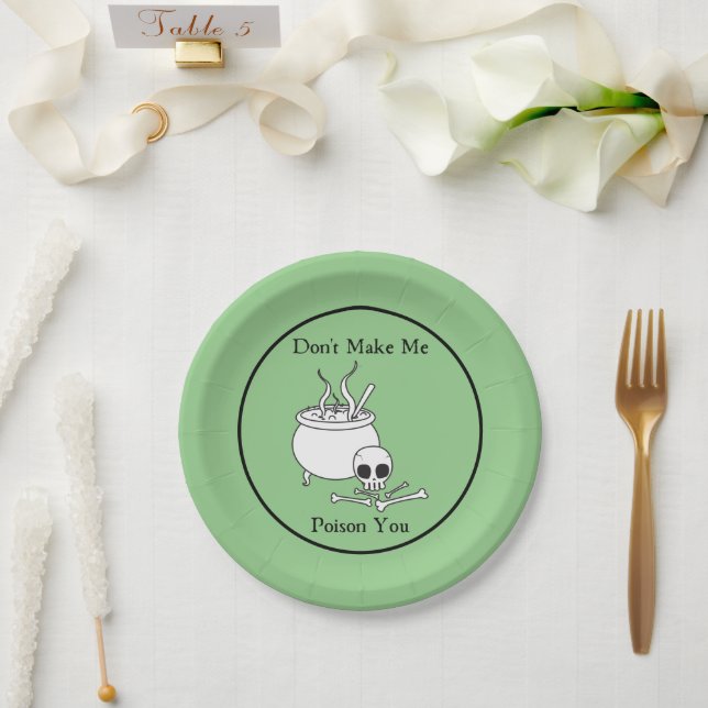 Don't Make Me Poison You Paper Plate (Wedding)