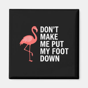 Dont Make Me Put My Foot Down Flamingo Funny Magnet