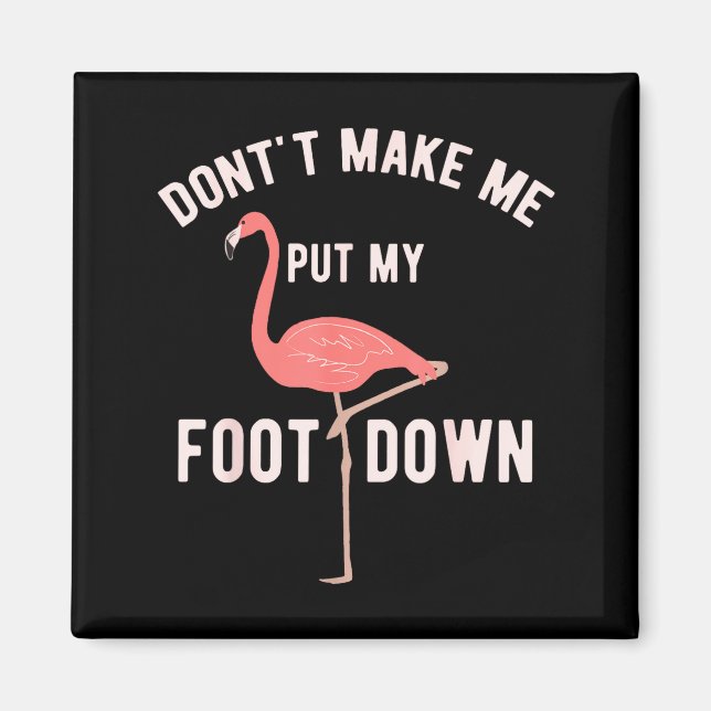 Don't Make Me Put My Foot Down Funny Flamingo  Magnet (Front)
