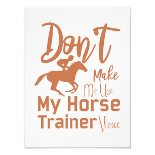 Don't Make Me Use My Horse Trainer Voice Photo Print