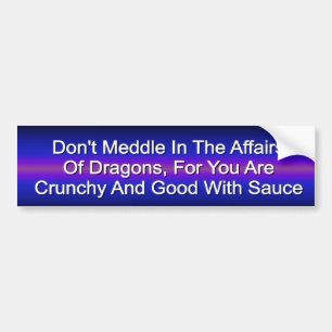 Don't Meddle With Dragons, funny car sticker. Bumper Sticker