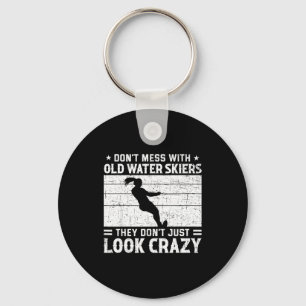 Don't mess with crazy water skier waterski water key ring