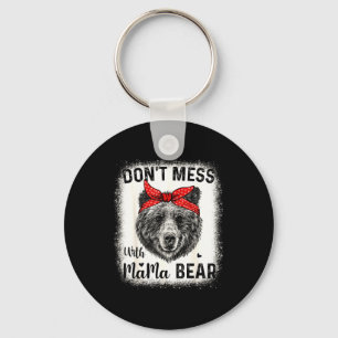 Don't mess with mama bear funny mum bleached key ring