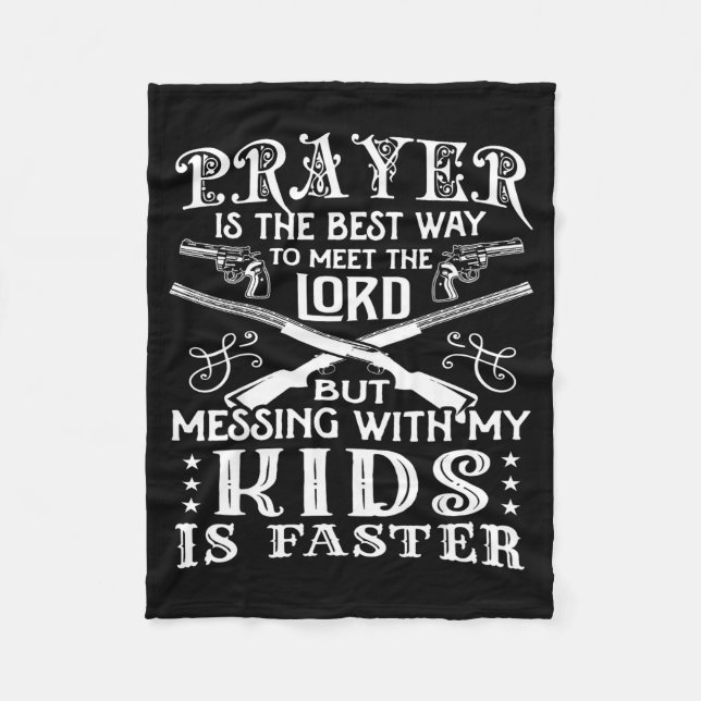 Don't Mess With My Kids! Mom  Fleece Blanket (Front)