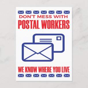 Don't Mess With Postal Worker Funny Mail Carrier T Postcard
