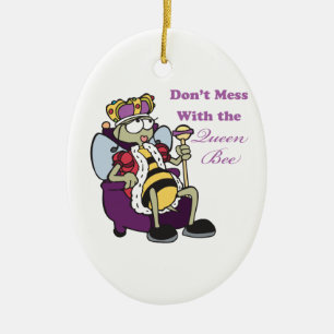 dont mess with queen bee ceramic tree decoration