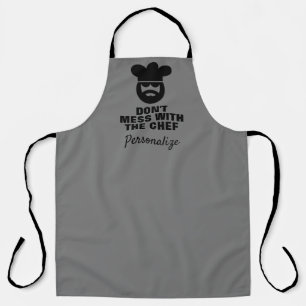 Don't mess with the chef funny BBQ apron for men