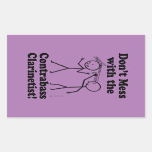 Don't Mess With The Contrabass Clarinetis Rectangu Rectangular Sticker