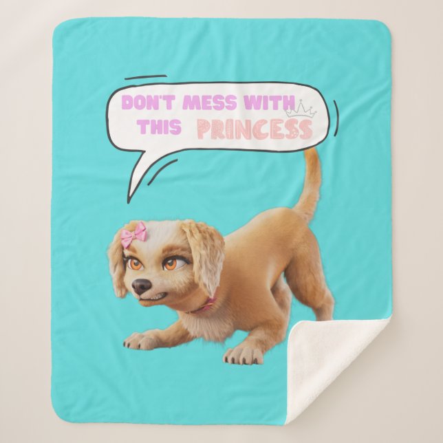 Don't Mess with This Princess Sherpa Blanket (Front)