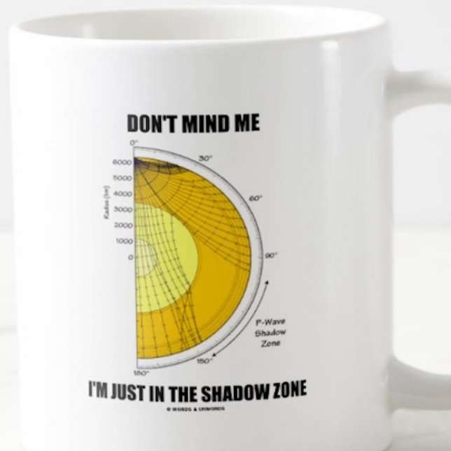 Don't Mind Me I'm Just In The Shadow Zone Coffee Mug (Funny earth scientific attitude is alive & well on this mug featuring shadow zone humor)