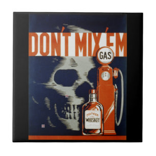 Don't mix them !  alcohol and gasoline don't mix ; ceramic tile
