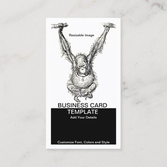 Don't Monkey Around Young Ape Business Card (Front)