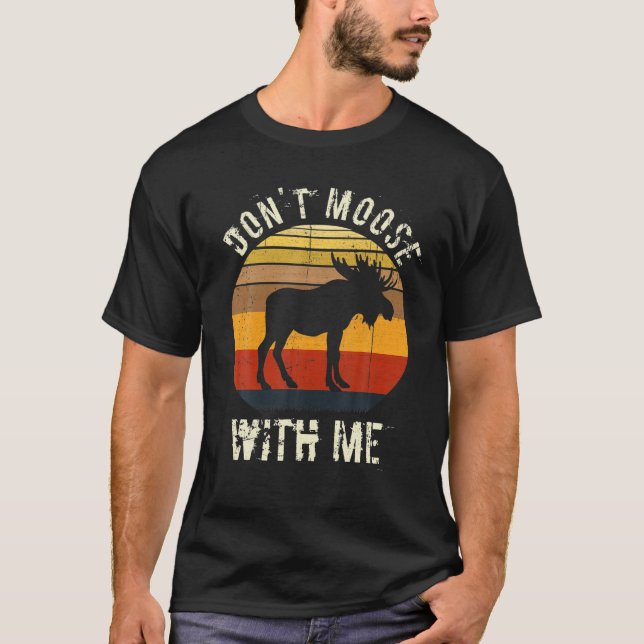 Don't Moose With Me Winter Buffalo Plaid Deer Love T-Shirt (Front)