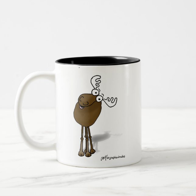 DON'T MOOSE WITH MY MUG!!! Two-Tone COFFEE MUG (Left)