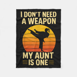 Dont Need a Weapon Taekwondo Aunt is One Retro Fleece Blanket