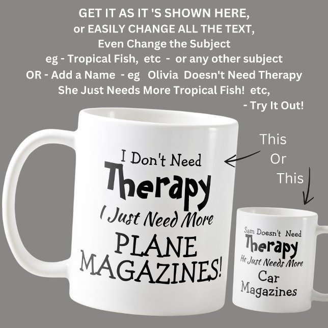 Don't Need Therapy Just Plane Magazines Birthday Coffee Mug (Creator Uploaded)