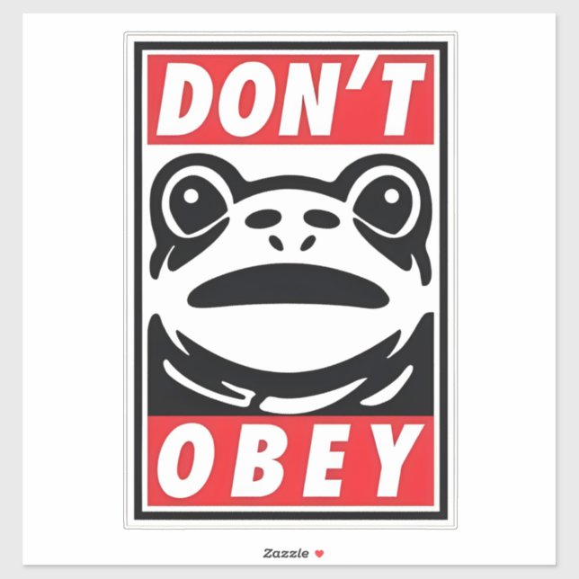 Don't Obey Funny Frog Resist No King USA (Sheet)