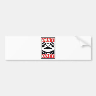 Don't Obey Funny Frog Resist No King USA Bumper Sticker