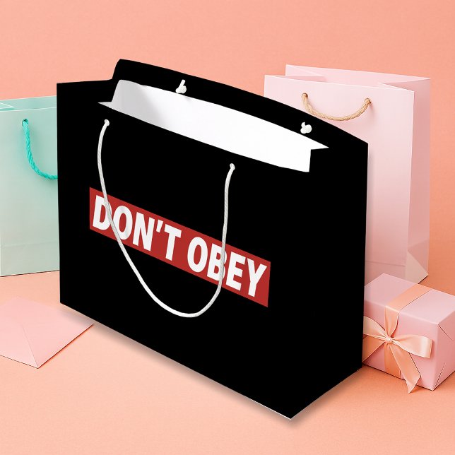 Don't Obey Portland Frog Protest Large Gift Bag (Creator Uploaded)