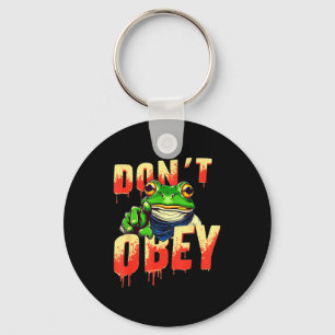 Don't Obey Rtland Vintage Funny Frog Resist Emwer Key Ring
