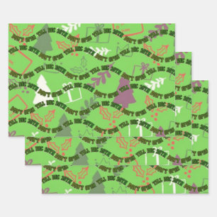 Don't Open Till December 25th Green Christmas Wrapping Paper Sheet