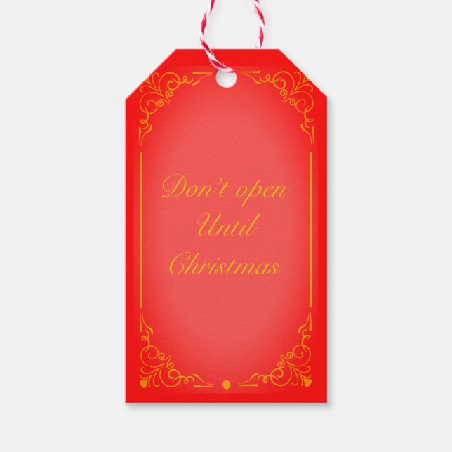 "Don't Open Until Christmas" Gift Tag 10 pcs (Front)