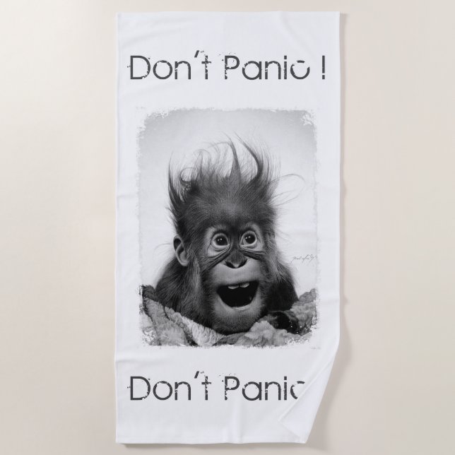 DON'T PANIC! Beach Towel (Front)