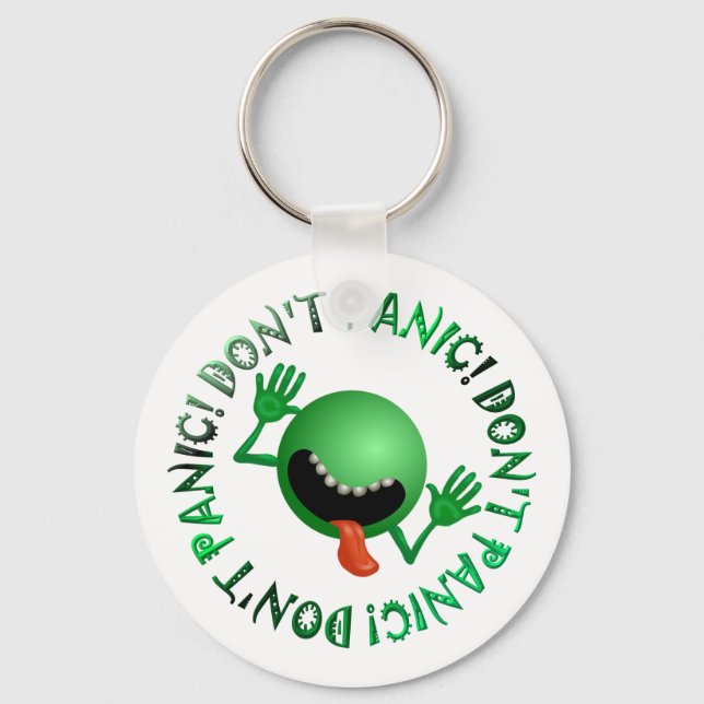 don't panic bug key ring (Front)