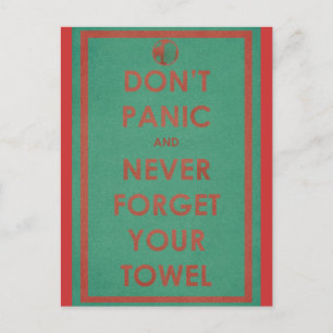 Don't Panic Funny Design Postcard
