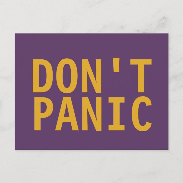 Don't Panic Postcard (Front)