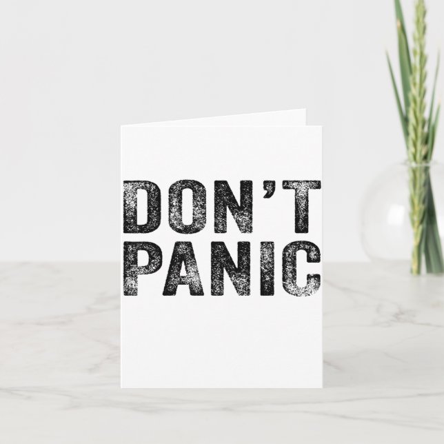 Don't Panic Vintage Distressed Sarcastic Funny Ret Card (Front)