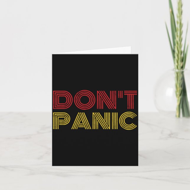 Don't Panic Vintage Distressed Shirt Long Sleeve  Card (Front)