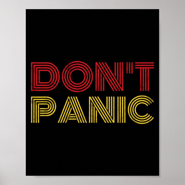 Don't Panic Vintage Distressed Shirt Long Sleeve  Poster (Front)