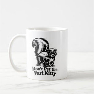 Don't pet the fart kitty mug