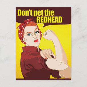 Don't pet the redhead postcard