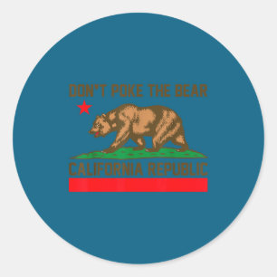 Don't poke bear california republic california us classic round sticker