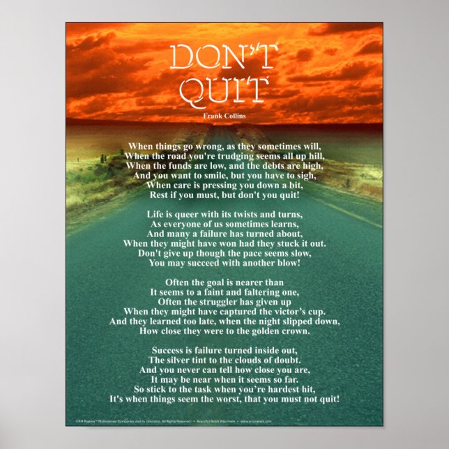 Don't Quit - 11"x14" Poster (Front)