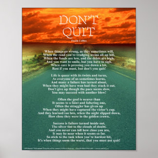 Don't Quit - 8"x10" Poster