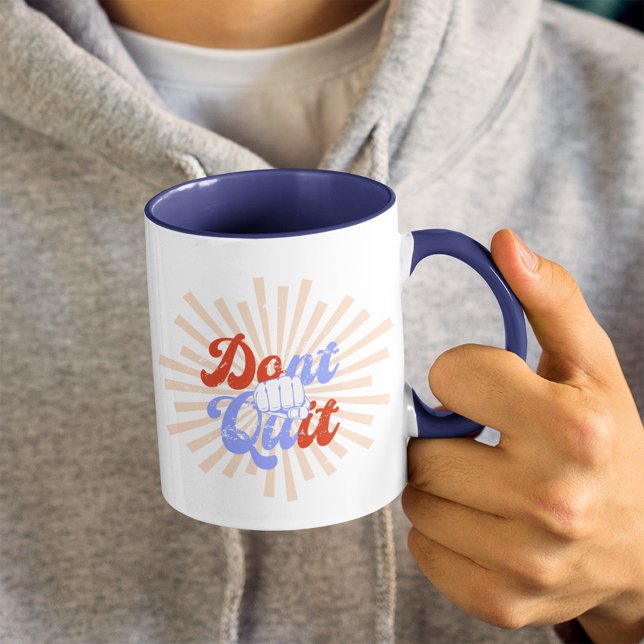 Don't Quit Do It Motivational Orange Purple Retro  Mug (Creator Uploaded)