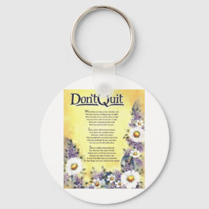 Dont quit=inspirational poem key ring