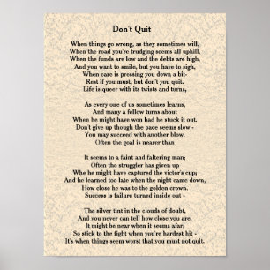 Don't Quit poem - poster